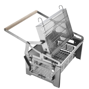 <span class=keywords><strong>Parrilla</strong></span> Portátil de Carbón WELAND de Acero, Altura Ajustable, con Cesta Giratoria y Rejilla de Carbón Manual para Fácil Volteo - Product Image 6