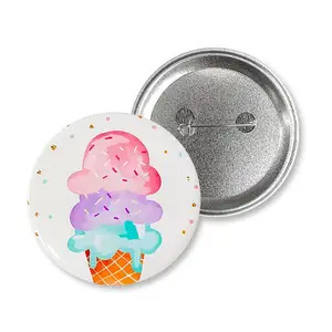Baskı logosu metal düğme rozet giysi dekorasyon yuvarlak teneke pins çanta çanta okul çantası düğme pimleri yıldız yardımı hediyeler