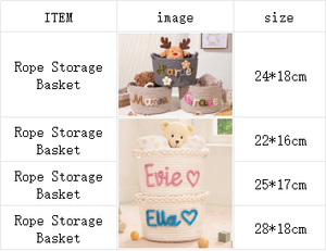 Impresión Bajo Demanda, Dropshipping, Bolsa de Cuerda de Algodón Tejida <span class=keywords><strong>Personalizada</strong></span> <span class=keywords><strong>con</strong></span> <span class=keywords><strong>Nombre</strong></span> Bordado, Cesta de Almacenamiento para Bebés - Product Image 6