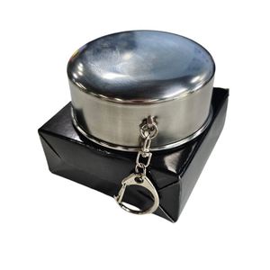 Camping Travel Camping Portable Mug Stainless Telescopic Stainless Steel Folding Water Drinking Cup with <b>Key</b> <b>Chain</b> - Product Image 2