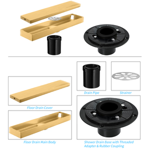 USA scarichi doccia Standard con adattatore filettato e accoppiamento in gomma inserto per piastrelle bagno scarico lineare pavimento 300*68mm - Product Image 4