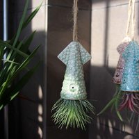 Collection de pots suspendus en céramique style pieuvre pour plantes aériennes, petits supports pour succulentes, style méduse pour la maison, les fenêtres, les hôtels et les jardins