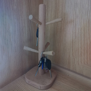Minimalist Beech Wood Cup Stand 6 Hooks <strong>Wooden</strong> <strong>Mug</strong> <strong>Tree</strong> for Organizing Coffee <strong>Mugs</strong> - Product Image 5