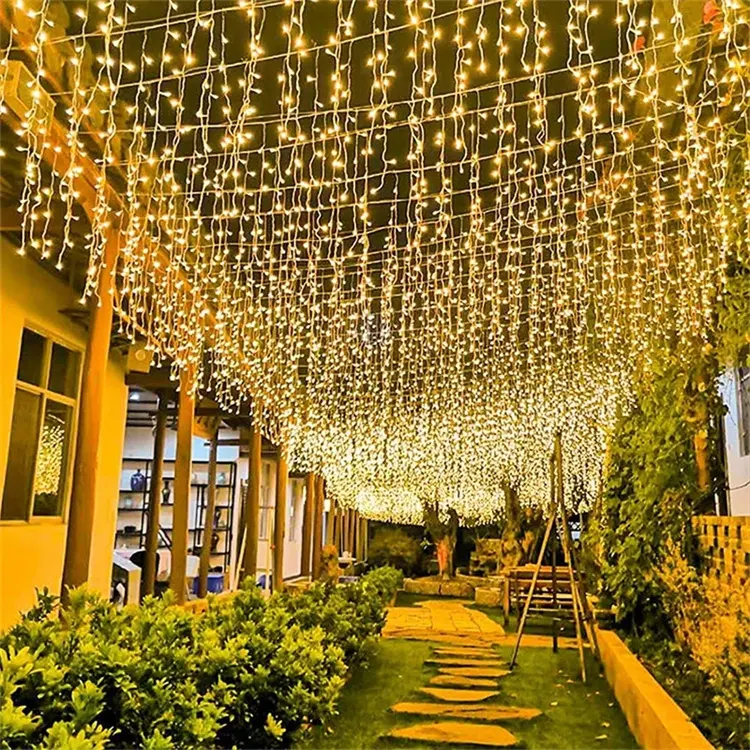 Linkable LED Curtain Color Changing String Lights Outdoor Indoor Warm White hanging lights decoration