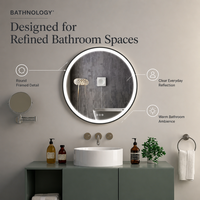 Miroir de salle de bain moderne encadré avec éclairage LED, interrupteur tactile, lumière LED intelligente, cadre en aluminium, indice de protection IP44, pour usage hôtelier