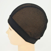 Capuchon en maille noir à grand trou, produit de qualité pour la fabrication de perruques avec bande élastique, bonnet à cheveux