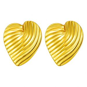 Pendientes de Corazón de Acero Inoxidable Chapados en Oro de 14K de Alta Calidad, Personalizados, Hechos a Medida, Modernos, Recuerdo de Fiesta para Mujer - Product Image 4