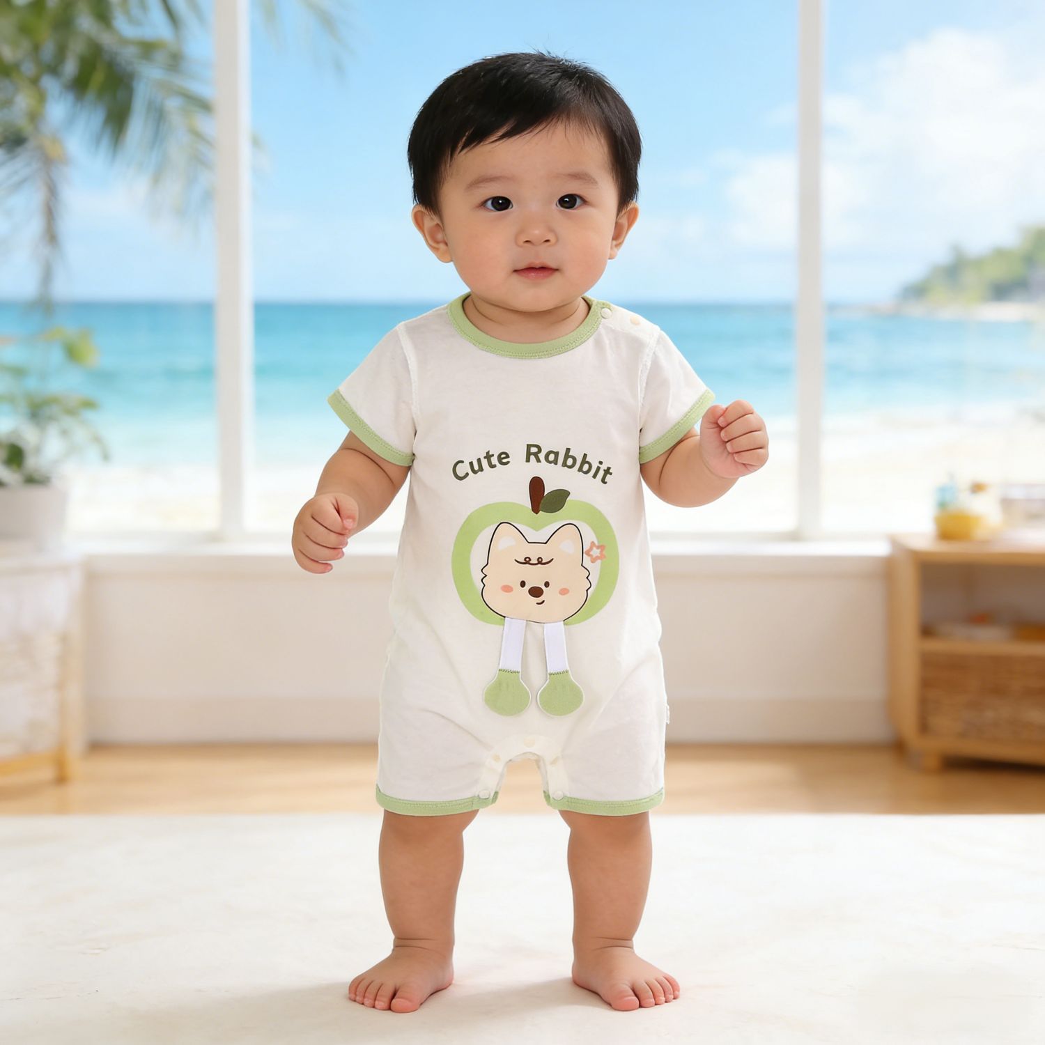 70123-03 apple puppy short sleeve conjoined