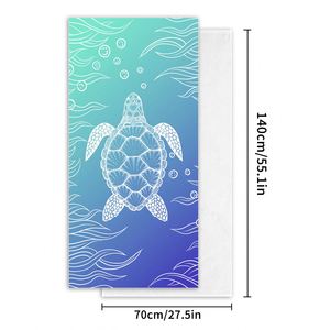 Serviette de plage rectangulaire en microfibre avec impression personnalisée par sublimation, résistante au sable, pour la natation et le surf - Product Image 2