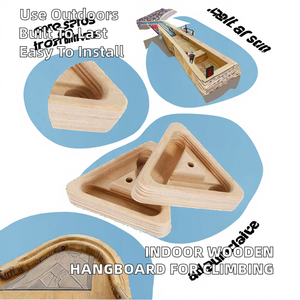 Planche d'entraînement en bois pour l'escalade et le <span class=keywords><strong>fitness</strong></span>, pour intérieur et extérieur, pour la force des doigts, pour parcs de trampolines, jardins et parcs d'aventure - Product Image 2