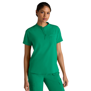 Cómodo y elástico Hospital Enfermera Doctor Use Scrubs Uniforme Conjuntos Cuello redondo Manga corta Pantalones de pierna ancha Mujeres Scrub Trajes - Product Image 3