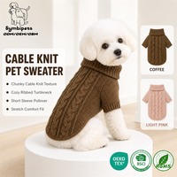 Pull pour chien en tricot torsadé sur mesure, col roulé, vêtements chauds pour animaux de compagnie, pull extensible doux pour chiots de petite et moyenne taille, OEM ODM