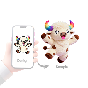 Peluche Personalizzato <span class=keywords><strong>di</strong></span> Alta Qualità, <span class=keywords><strong>Mucca</strong></span> Divertente Ricamata, Giocattolo Super Morbido Antistress Imbottito in Cotone PP, Design Personalizzato - Product Image 1