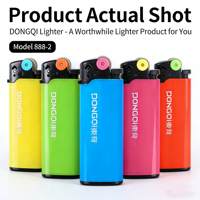 Briquet à gaz rechargeable portable, moderne, en plastique, coupe-vent, écologique, avec logo personnalisé, pour cigarettes, vente en gros