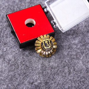 Placa de Identificación Metálica Personalizada con Forma de Escudo, Aleación de Zinc con Incrustaciones de Resina, Broche, Regalo, Accesorio de Moda Unisex - Product Image 3