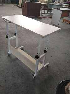 Escritorio de PC de madera móvil, mesa de computadora con ruedas, mesa de estudio de estudiante ajustable para el hogar - Product Image 5