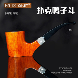 MUXIANG Tobacco Pipe Bent Type Solid Wood 3mm Filter Men's Smoking Pipe - Product Image 5