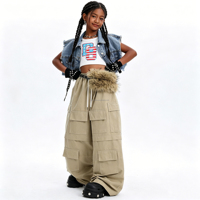 Ensemble de vêtements personnalisables pour filles, style gothique, imprimé journal, hip-hop, streetwear pour enfants - Polyester/coton, vêtements lavables