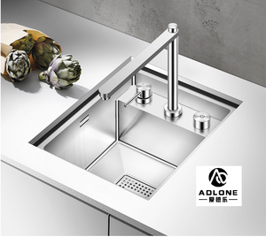 ADLONE Rinser Stainless Steel Hidden <strong>Kitchen</strong> <strong>Sinks</strong> Black Cup Handmade With Intelligent Flip Cover Lifting Stainless <strong>Sinks</strong> - Product Image 3