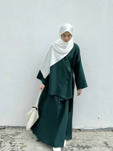 Ensemble deux pièces pour femmes musulmanes pour l'Aïd, Kaftan islamique, hauts à lacets, jupes, ensembles marocains, Abaya, Turquie, tenues modestes pour le <span class=keywords><strong>Ramadan</strong></span> - Product Image 3
