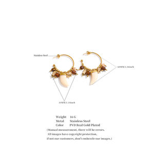 Xy 5499 फ्रेंच शैली अतिरंजित रेसिन हाथीरी 80 मिमी ड्रॉप इयररिंग्स स्टेनलेस स्टील के सोने के टुकड़े टुकड़े टुकड़े टुकड़े टुकड़े टुकड़े टुकड़े - Product Image 3