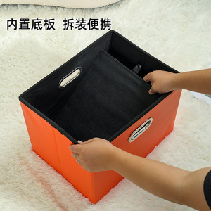 Custom <b>Storage</b> <b>Stool</b> Foldable Multi Functional Home Ottoman For Toy And Clothing <b>Storage</b> <b>With</b> Handle Orange - Product Image 5
