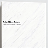 Grande dalle de pierre frittée Yashi blanche, surface polie, marbre artificiel pour sol/mur, ultra-mince, haute dureté, ignifuge