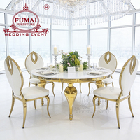 Table de salle à manger ronde en MDF, 8 ou 10 places, grand ensemble de table de banquet, mobilier de cuisine moderne pour la maison