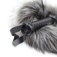 Grand fouet à long manche en fourrure de renard, accessoires de jeu BDSM, jouets sexuels pour adultes