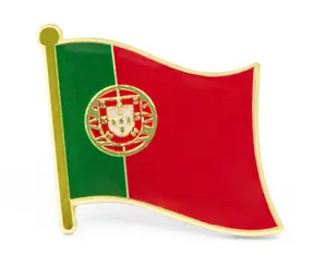 Spilla senza costi di stampo a buon mercato in metallo Custom cupola resina epossidica stampa in bianco resina epossidica portoghese bandiera distintivo per la pubblicità