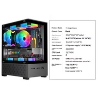 Caja de Computadora Torre Media AY T8 DIY con Lateral Completamente Transparente, Puertos USB Frontales, Placa Base ATX MicroATX para PC de Escritorio, Metal sin Columna