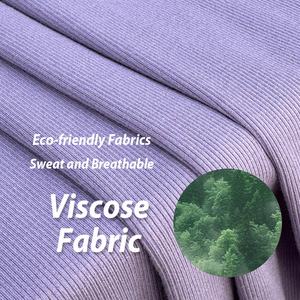 Çevre dostu 92% viskon 8% <span class=keywords><strong>Spandex</strong></span> Jersey kumaş 260gsm hafif kadın pijama ve iç çamaşırı toptan için nervürlü - Product Image 1