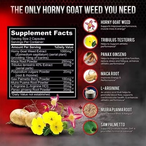 Cápsulas Herbales para Hombres OEM Extra Strength Stamina Support, Mezcla Herbal para Aumentar la Energía, Cápsulas de Horny Goat Weed - Product Image 2