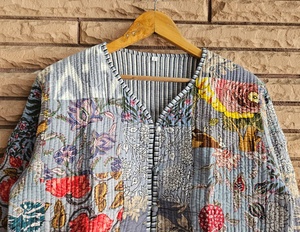 Hot Selling Hand Block Print Cotton Quilted Winter Jacket Bohemian Ethnic Wear for Women Stylish Gift for Her - Product Image 4