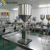 Machine de remplissage manuelle à piston avec trémie en acier inoxydable - Doseur de liquide à zéro consommation énergétique pour petites entreprises, qualité alimentaire