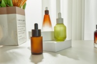 Emballage cosmétique, flacon en verre ambré avec bouchon compte-gouttes doré, 100 ml, flacon en verre personnalisé de luxe avec logo, compte-gouttes