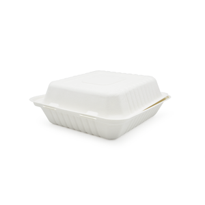 100% phân hủy sinh học 8 inch bột mía bã mía <span class=keywords><strong>container</strong></span> vỏ sò khay sinh thái thân thiện cho bao bì thực phẩm - Product Image 1