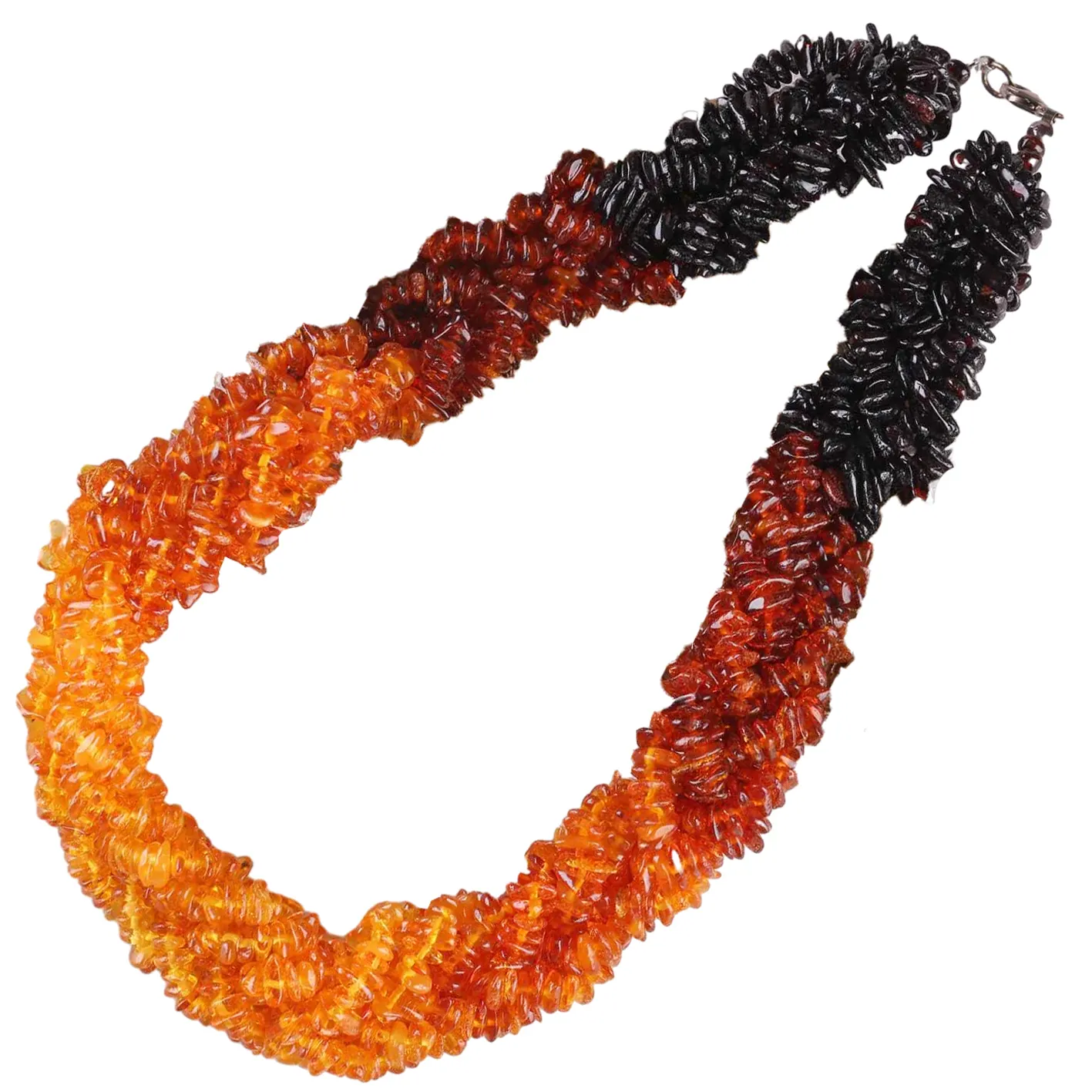 Amber alami yang tidak dioptimalkan kalung lilit yang terbelit hadiah choker oranye yang indah untuk wanita
