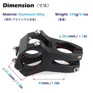 Tige de guidon VTT réglable 25.4 31.8 60 degrés 90mm 110mm 130mm Pièces de moto - Product Image 2