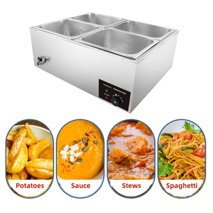 Chauffe-Plats Électrique Professionnel, Bain-Marie 4 Bacs en Acier Inoxydable, pour Buffet, Hôtel, Restaurant - Product Image 3