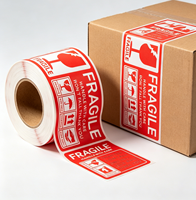Autocollants d'avertissement FRAGILE personnalisés OEM - Laminage mat brillant pour l'emballage en vrac en entrepôt et la marquage logistique