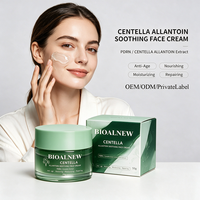 Crème Visage Apaisante à la Centella et à l'Allantoïne Marque Blanche, Crème Anti-Acné PDRN à la Centella, Crème Visage Hydratante Anti-Âge et Réparatrice