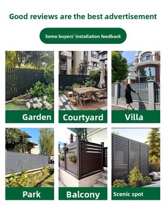 Recinzione per la privacy in lega di alluminio sigillata, per esterni, giardino, cortile, parete divisoria, barriera protettiva, ringhiera artistica per cortile - Product Image 2