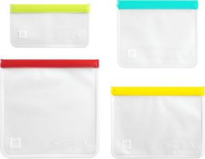 Reusable Food Storage Bags | BPA Free <b>Freezer</b> Bags (8 Gallon Bags + 8 Leakproof Sandwich Bags + 8 Food Grade Snack Bags) - Product Image 1