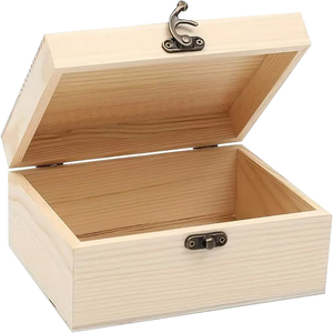 Handcrafted Square <b>Pine</b> Wood Display <b>Boxes</b> With Transparent Glass Lids Durable Storage Solution Perfect For Showcasing - Product Image 2