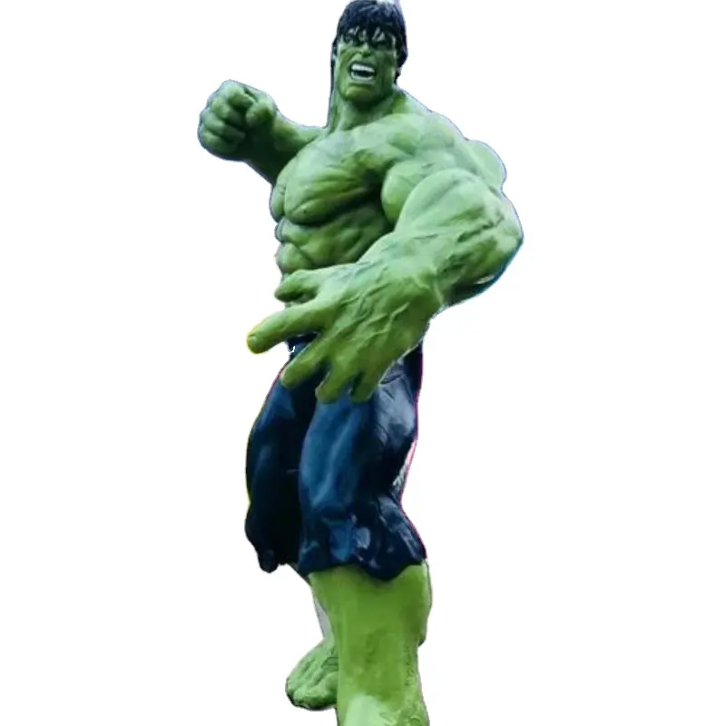 Pabrik disesuaikan patung Hulk dekorasi Interior terkenal Superhero film Action Figure Fiberglass kerajinan untuk Gym