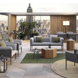 Sofá de Jardín de Tres Plazas con Estructura de Aleación de Aluminio, Resistente a los Rayos UV, Mimbre de Polietileno, Muebles de Exterior Impermeables - Product Image 2