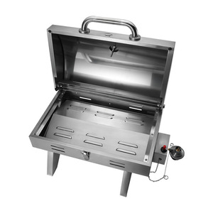 Portable Single Burner Corten Steel <b>Trolley</b> Gas Grill Folding Design Polished Finish Piezoelectric Ignition for Outdoor Camping - Product Image 3