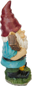 Polyresin/Hars 9.5 Inch Blue Garden Gnome Holding Een Birdhouse - Product Image 2
