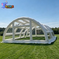 Tente de fête gonflable transparente, chapiteau en PVC clair avec structure pneumatique pour banquets, célébrations et location d'événements commerciaux